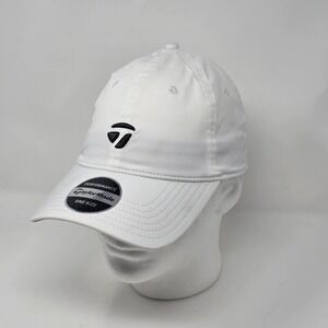 TaylorMade Golf LS T-Bug Hat White Black Men's Adjustable OSFM Strapback Buckle‎